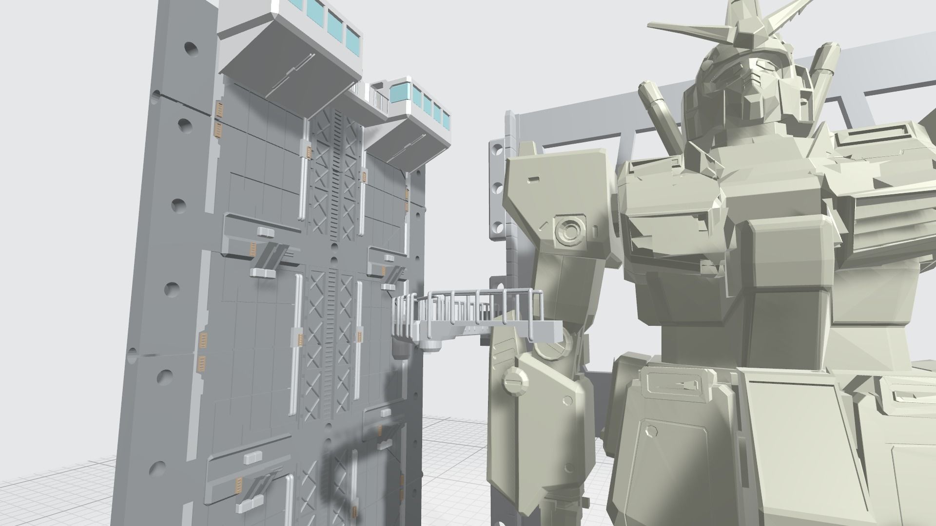 -MHB04F2 - Mecha Hangar Bay 04 Hangar Fixture for MG 3D print model_9