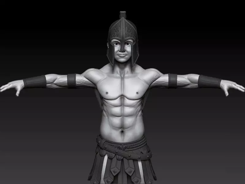 warrior roman soldier 3D model_0