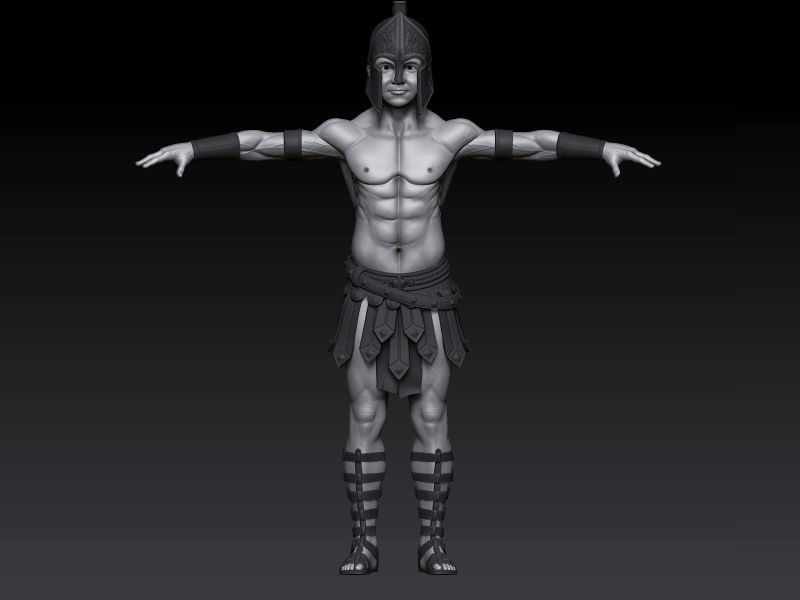 warrior roman soldier 3D model_4
