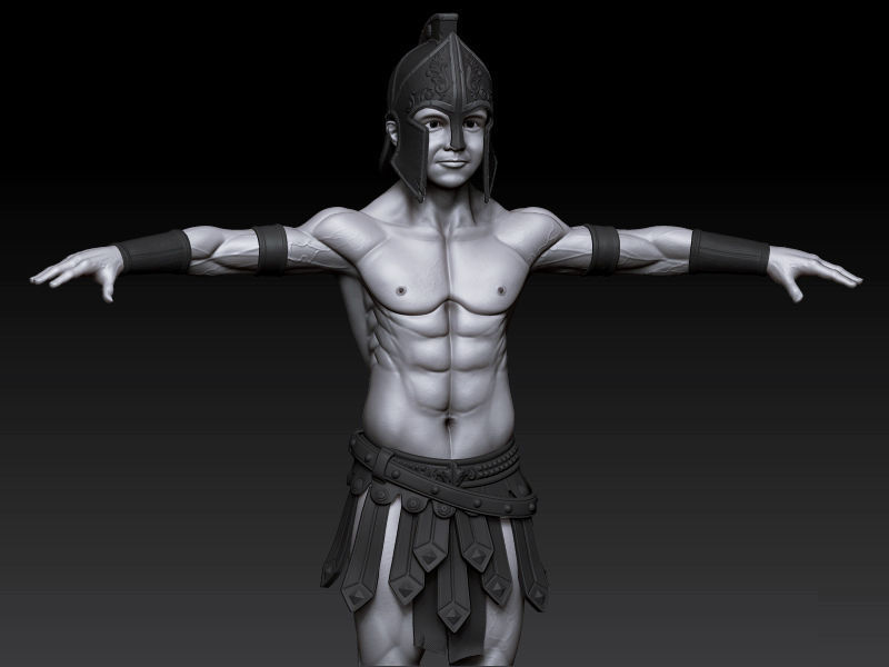 warrior roman soldier 3D model_2