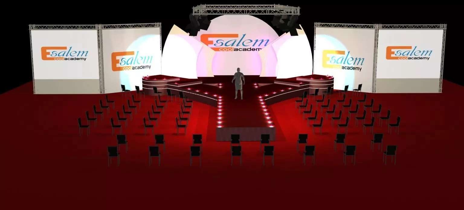 3d catwalk stage and truth background 3D model_0