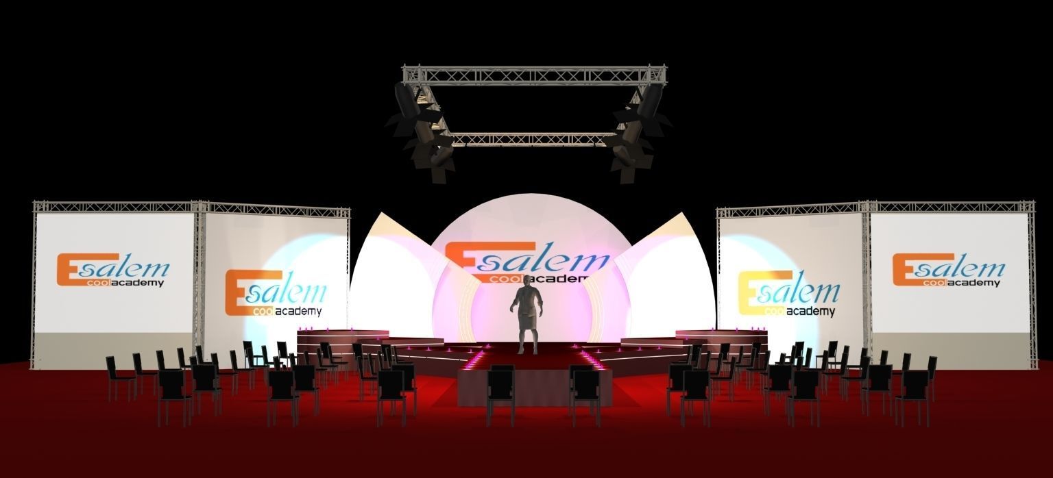3d catwalk stage and truth background 3D model_1