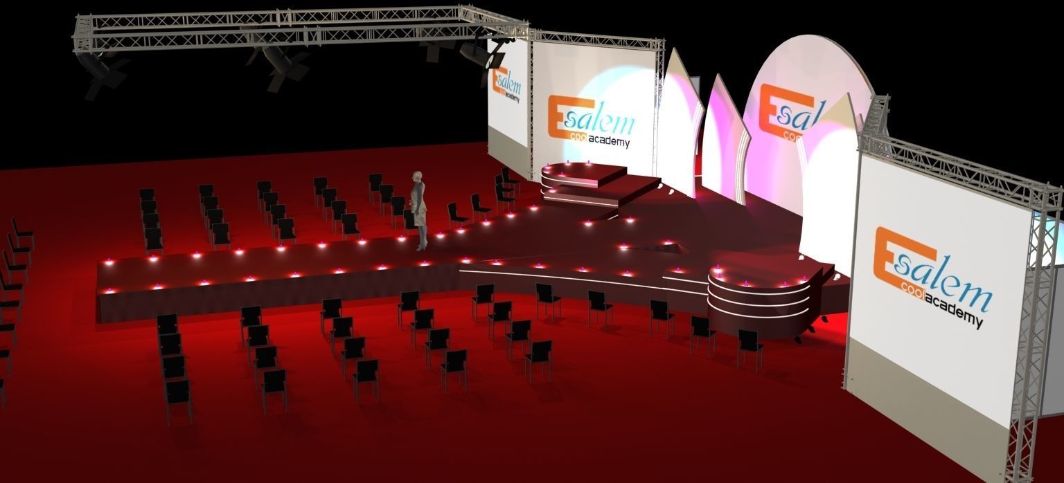 3d catwalk stage and truth background 3D model_3