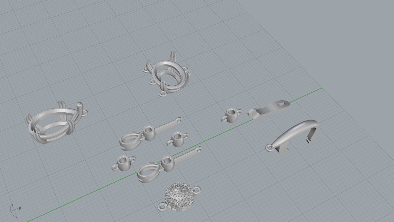 Ring and Earrings  3D print model_13