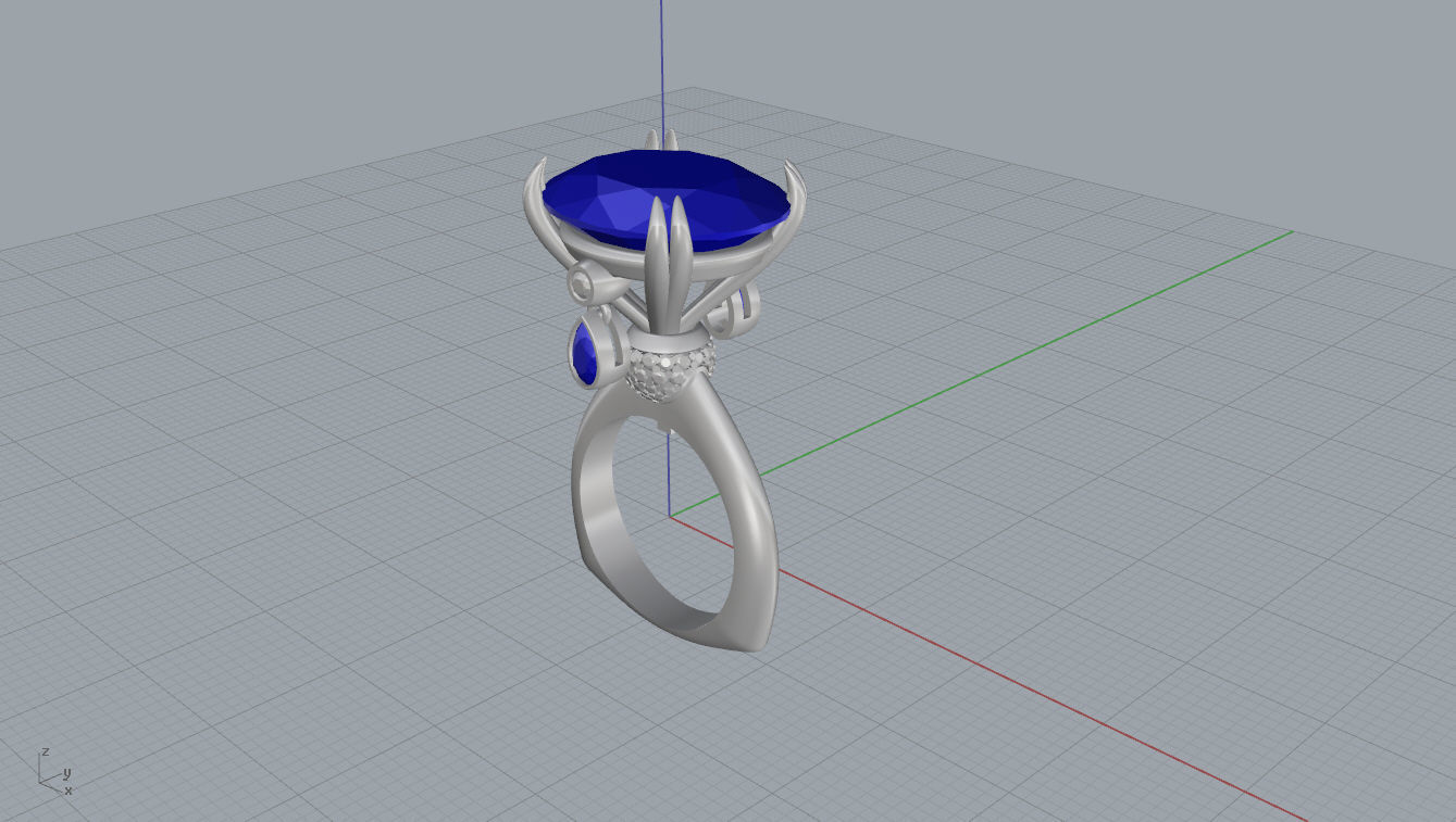 Ring and Earrings  3D print model_16