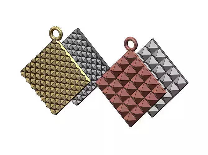 Square dimond cut pendant