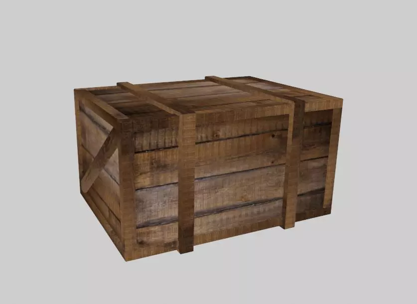 Wood box Free low-poly 3D model_0