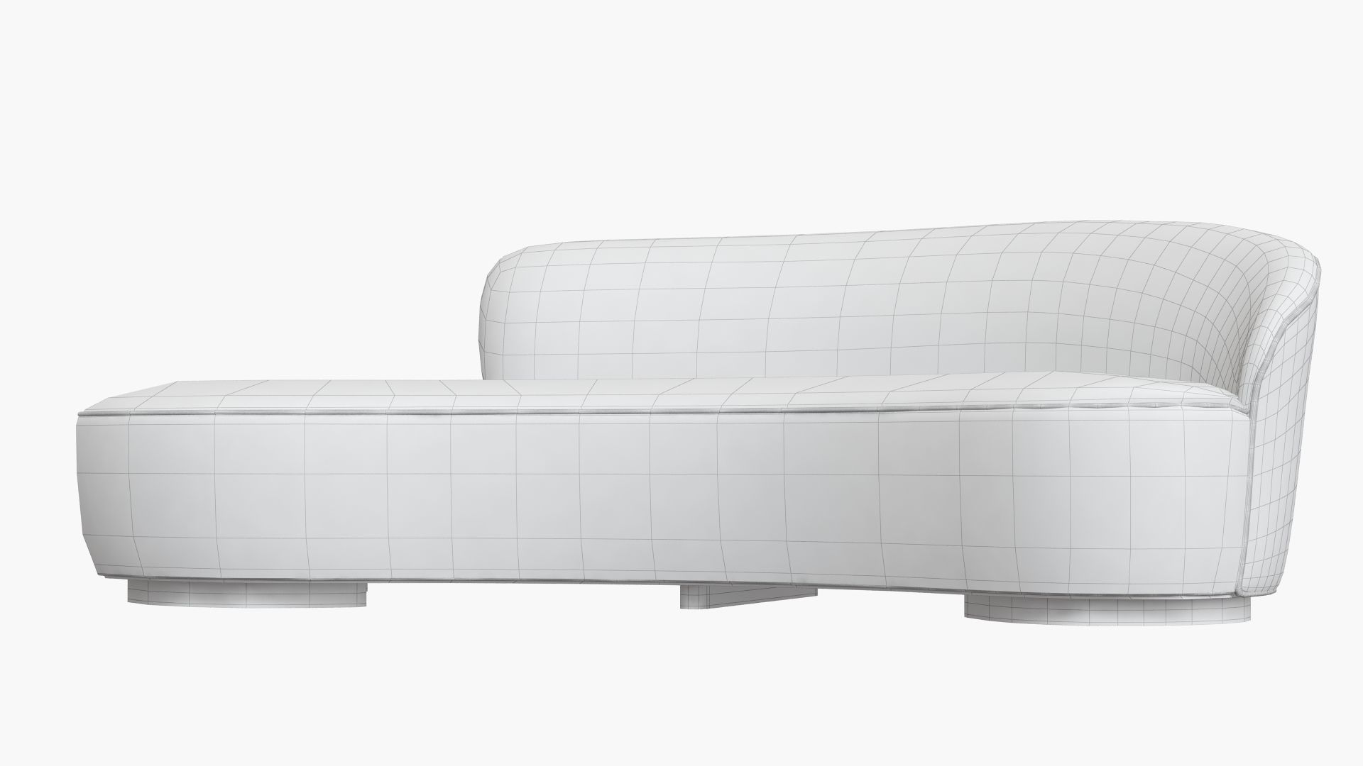 Mini Sofa with Arm Curved Vladimir Kagan 3D model_10