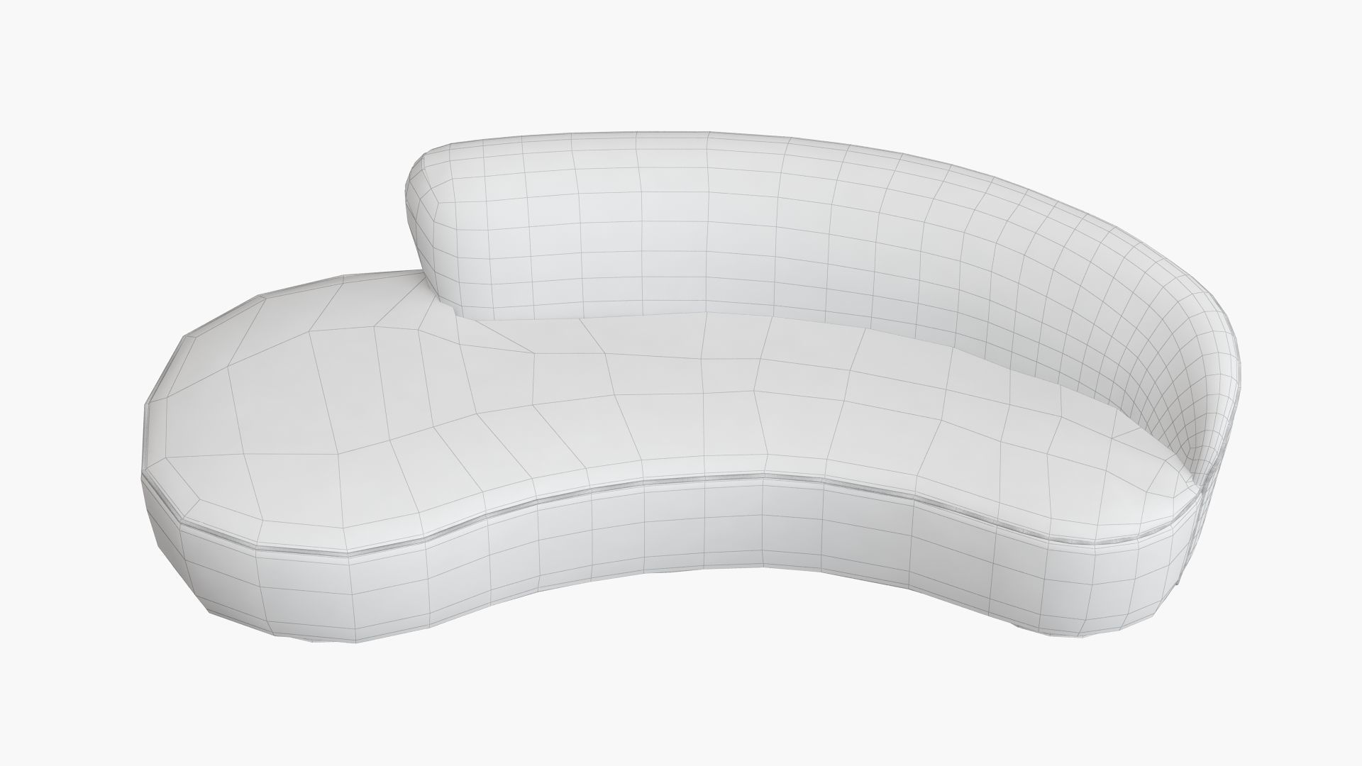 Mini Sofa with Arm Curved Vladimir Kagan 3D model_13