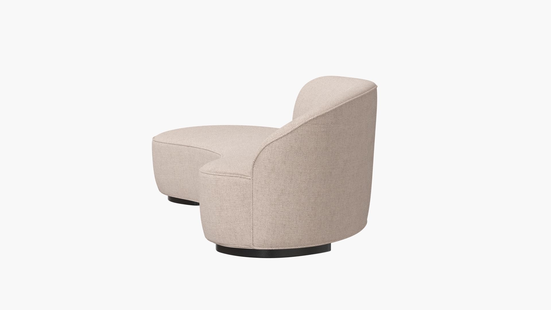 Mini Sofa with Arm Curved Vladimir Kagan 3D model_4