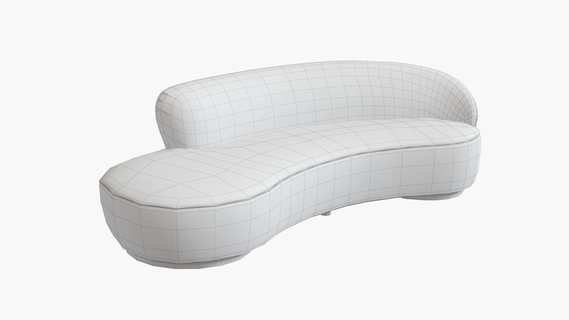 Mini Sofa with Arm Curved Vladimir Kagan 3D model_14