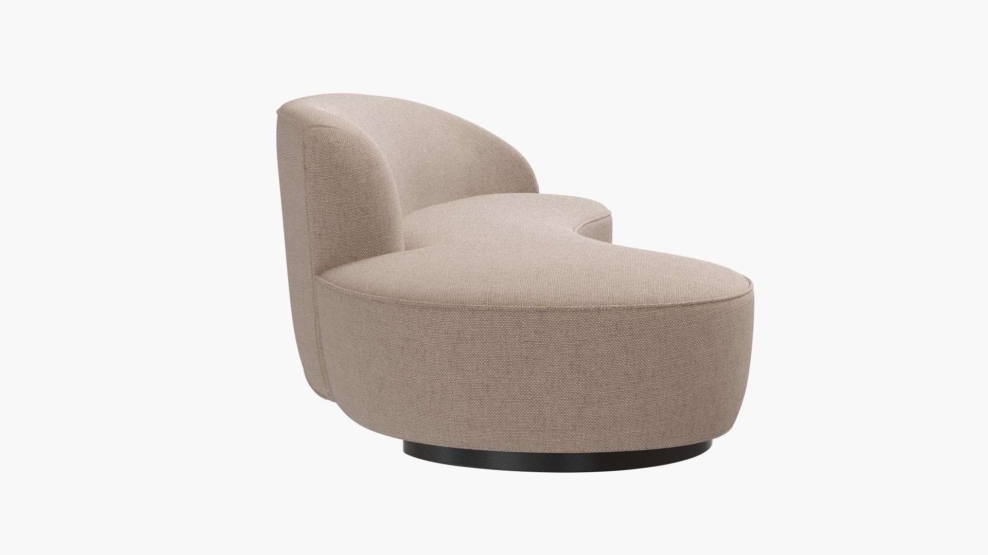 Mini Sofa with Arm Curved Vladimir Kagan 3D model_2