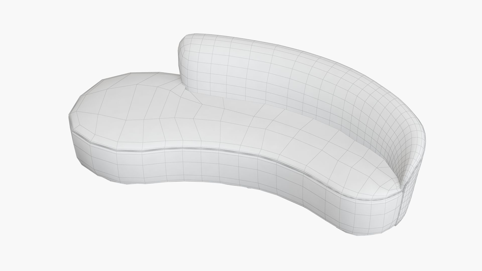 Mini Sofa with Arm Curved Vladimir Kagan 3D model_11