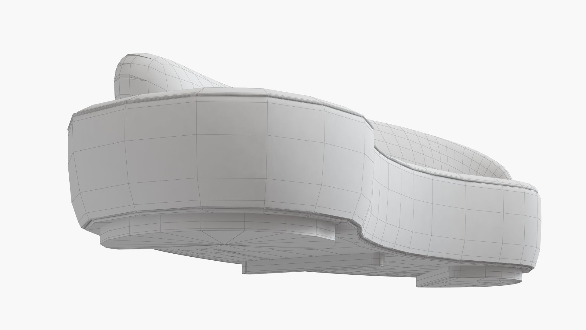 Mini Sofa with Arm Curved Vladimir Kagan 3D model_12