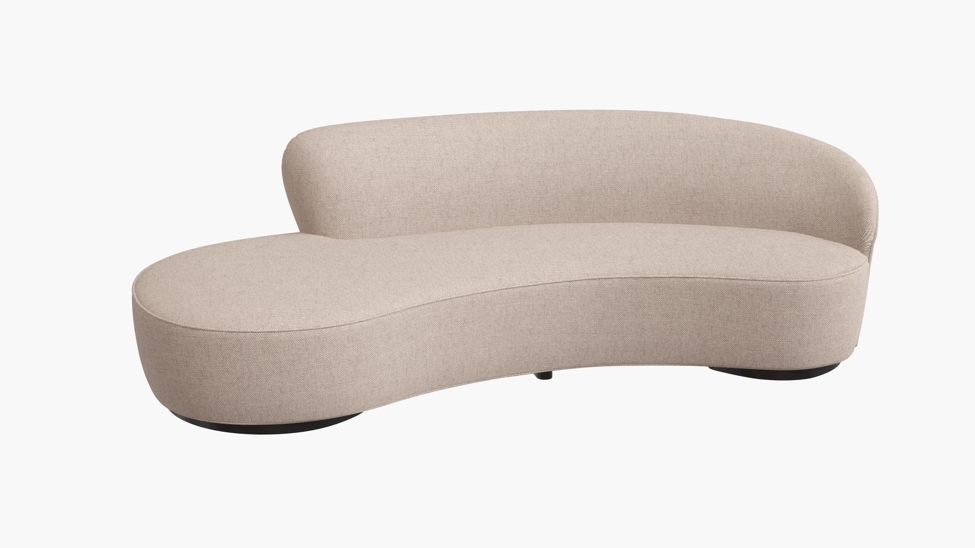 Mini Sofa with Arm Curved Vladimir Kagan 3D model_1