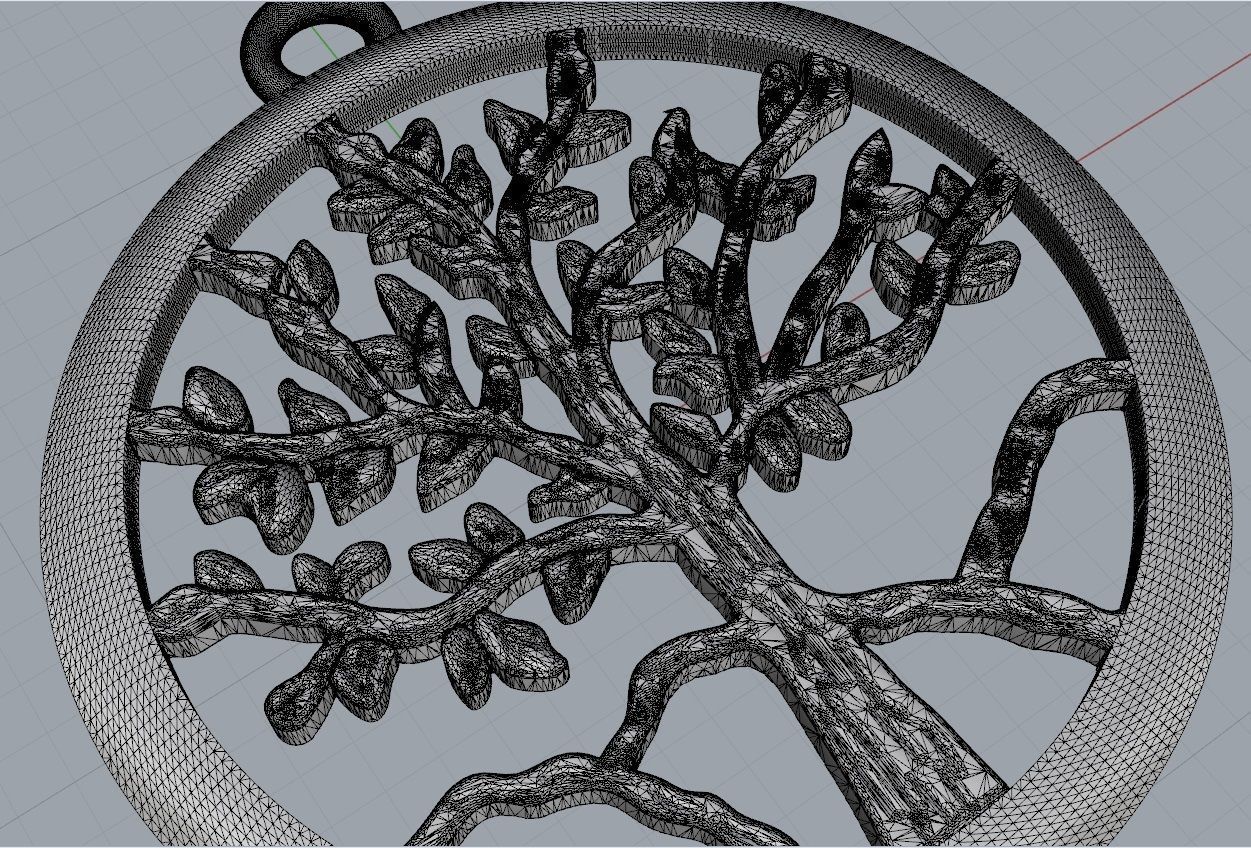 pendant tree of life against a background of mountains 3D print model_6