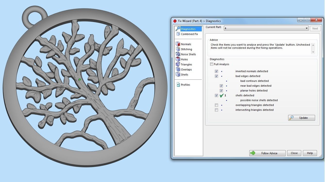 pendant tree of life against a background of mountains 3D print model_9