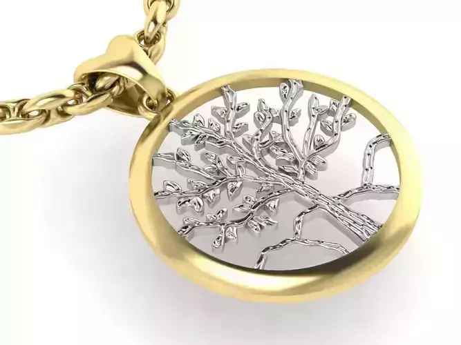 pendant tree of life against a background of mountains 