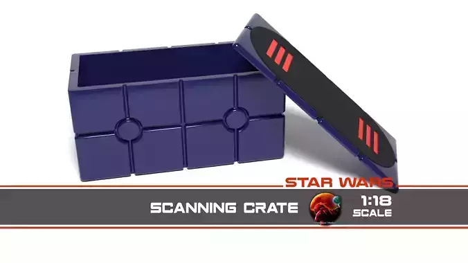 Scanning Crate with open lid 1-18 scale Kenner Hasbro 3D print model