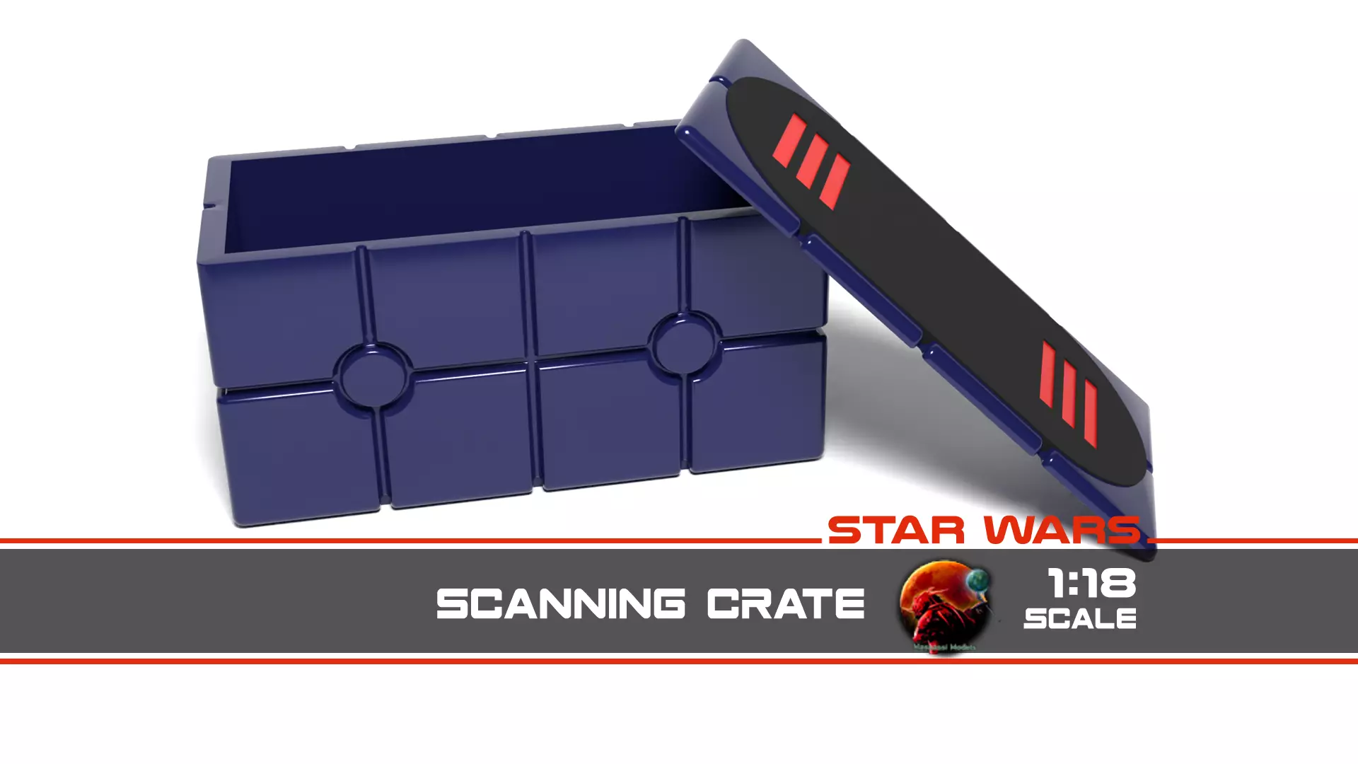 Scanning Crate with open lid 1-18 scale Kenner Hasbro 3D print model_0