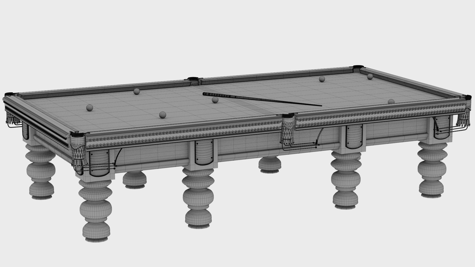 Billiard table 3D model_4