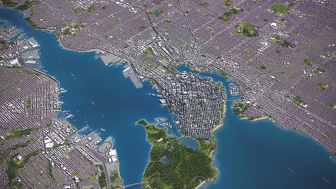Vancouver - 3D City Model Low-poly 3D model 4