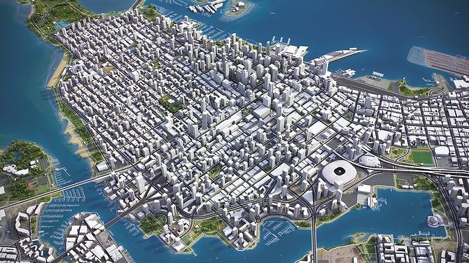 Vancouver - 3D City Model Low-poly 3D model 7