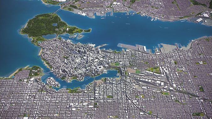 Vancouver - 3D City Model Low-poly 3D model 2
