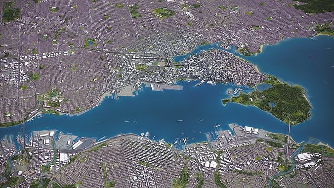 Vancouver - 3D City Model Low-poly 3D model 5