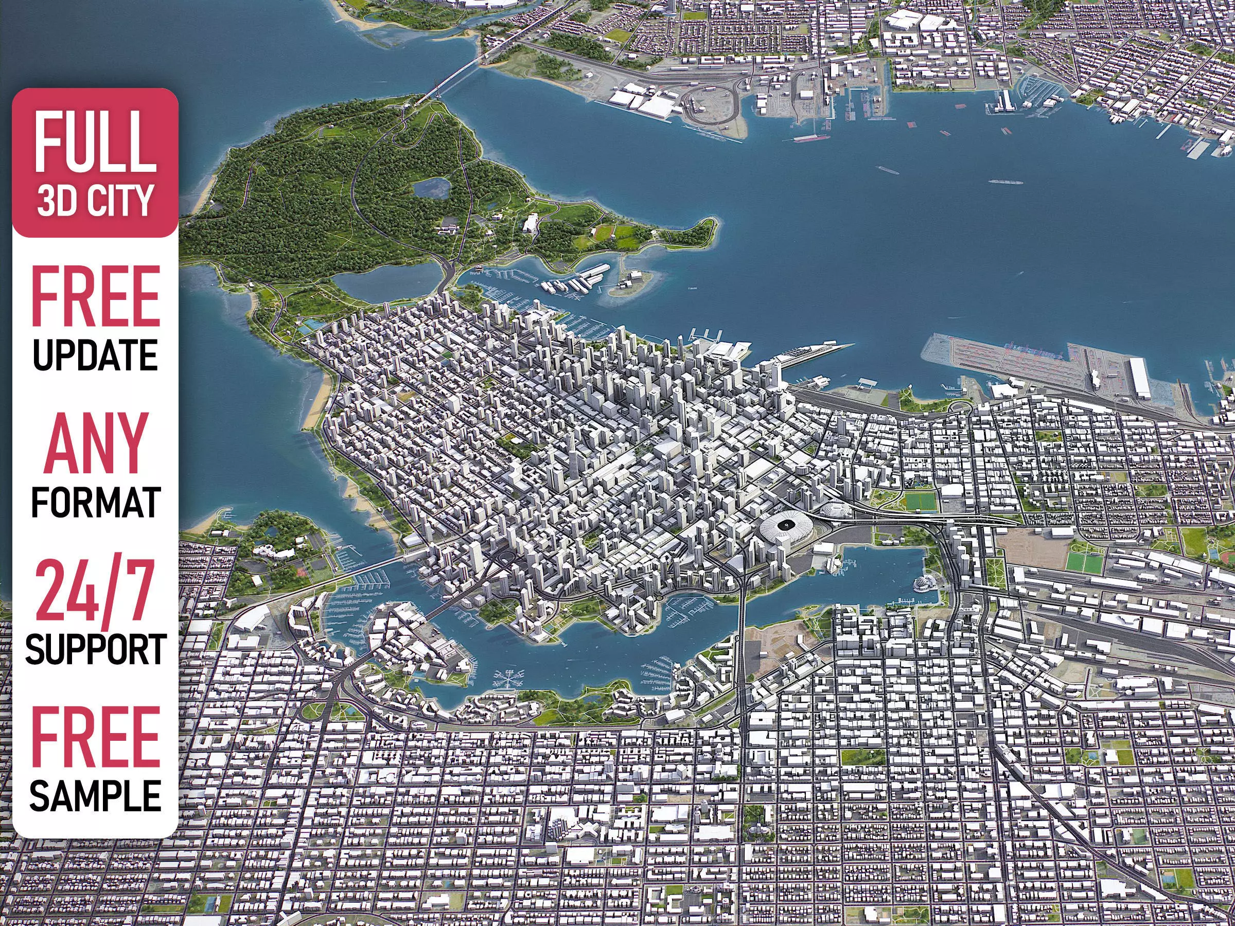  Vancouver - 3D City Model Low-poly 3D model_0