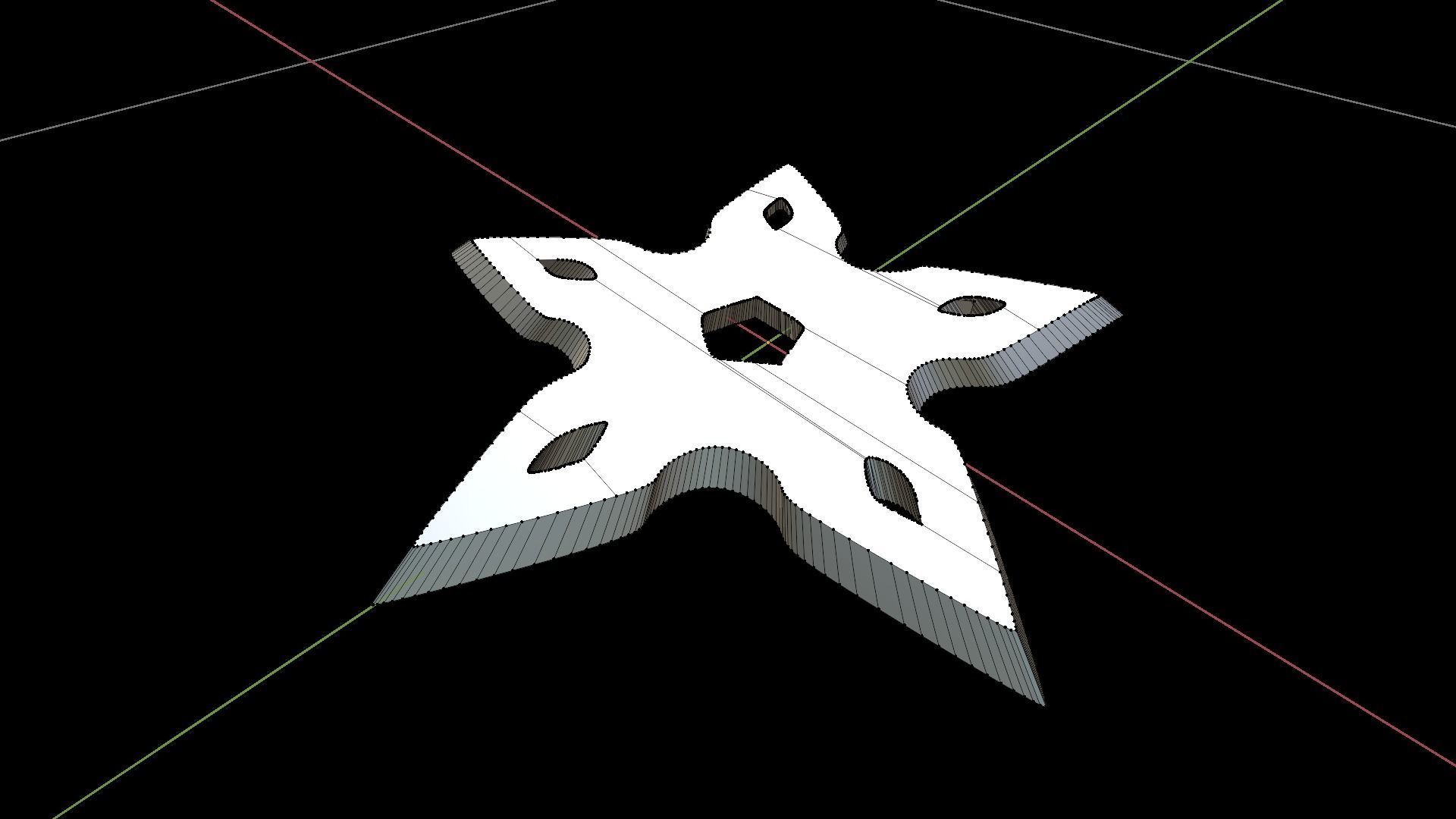 Shuriken star 3D print model_3
