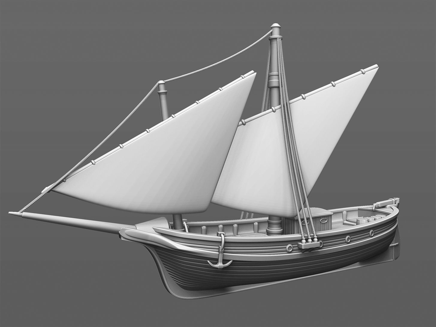 17th century sailing ship 3D print model_2