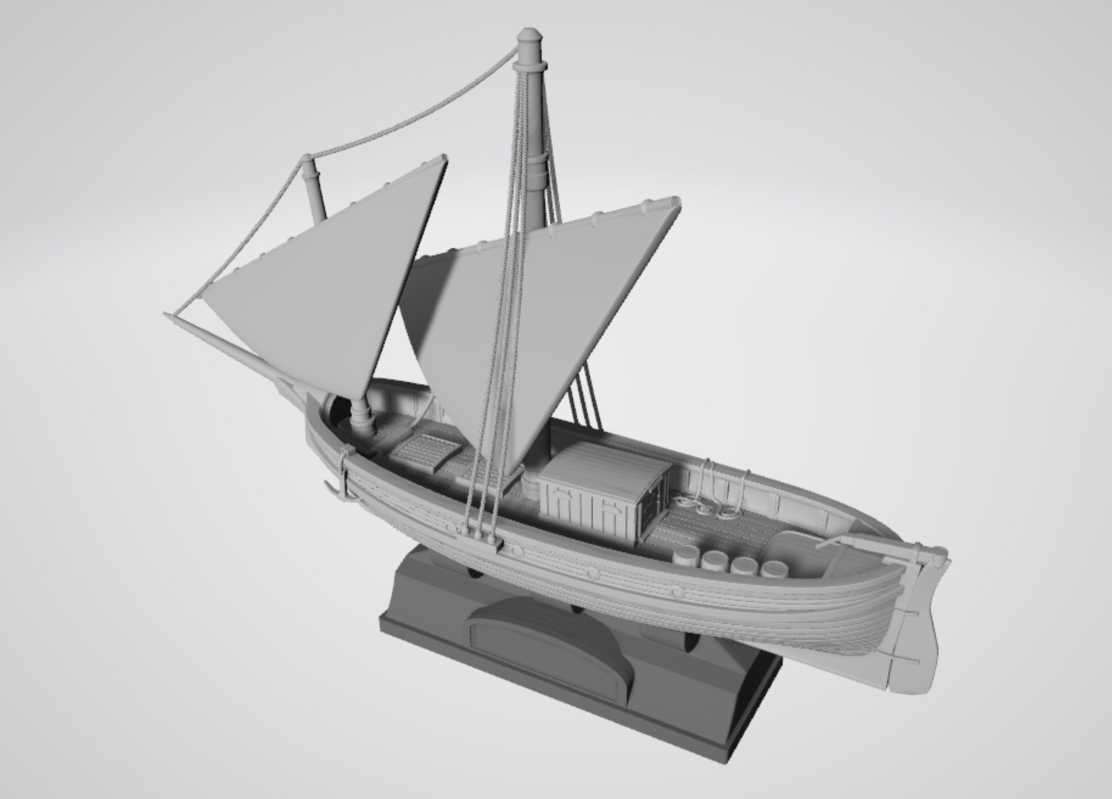 17th century sailing ship 3D print model_7