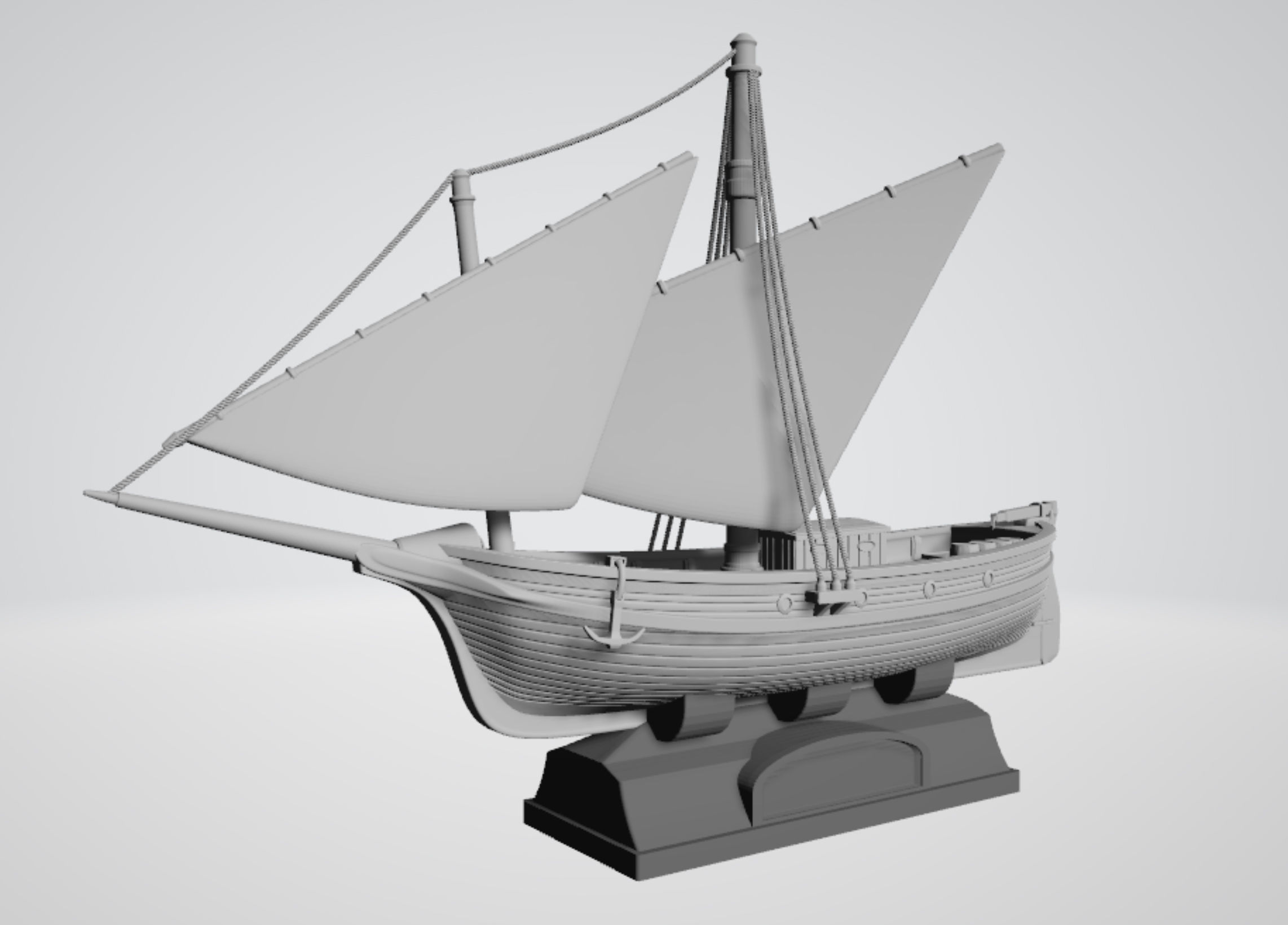17th century sailing ship 3D print model_6