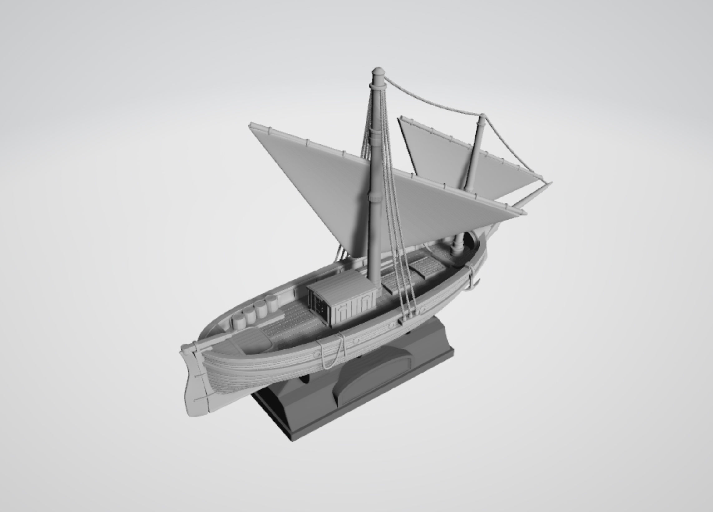 17th century sailing ship 3D print model_8