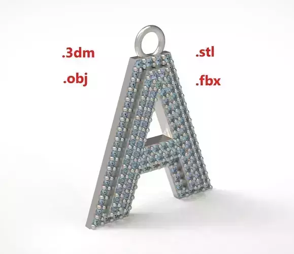 Model 214  Alphabets Necklace  The Letter A Layered Digit