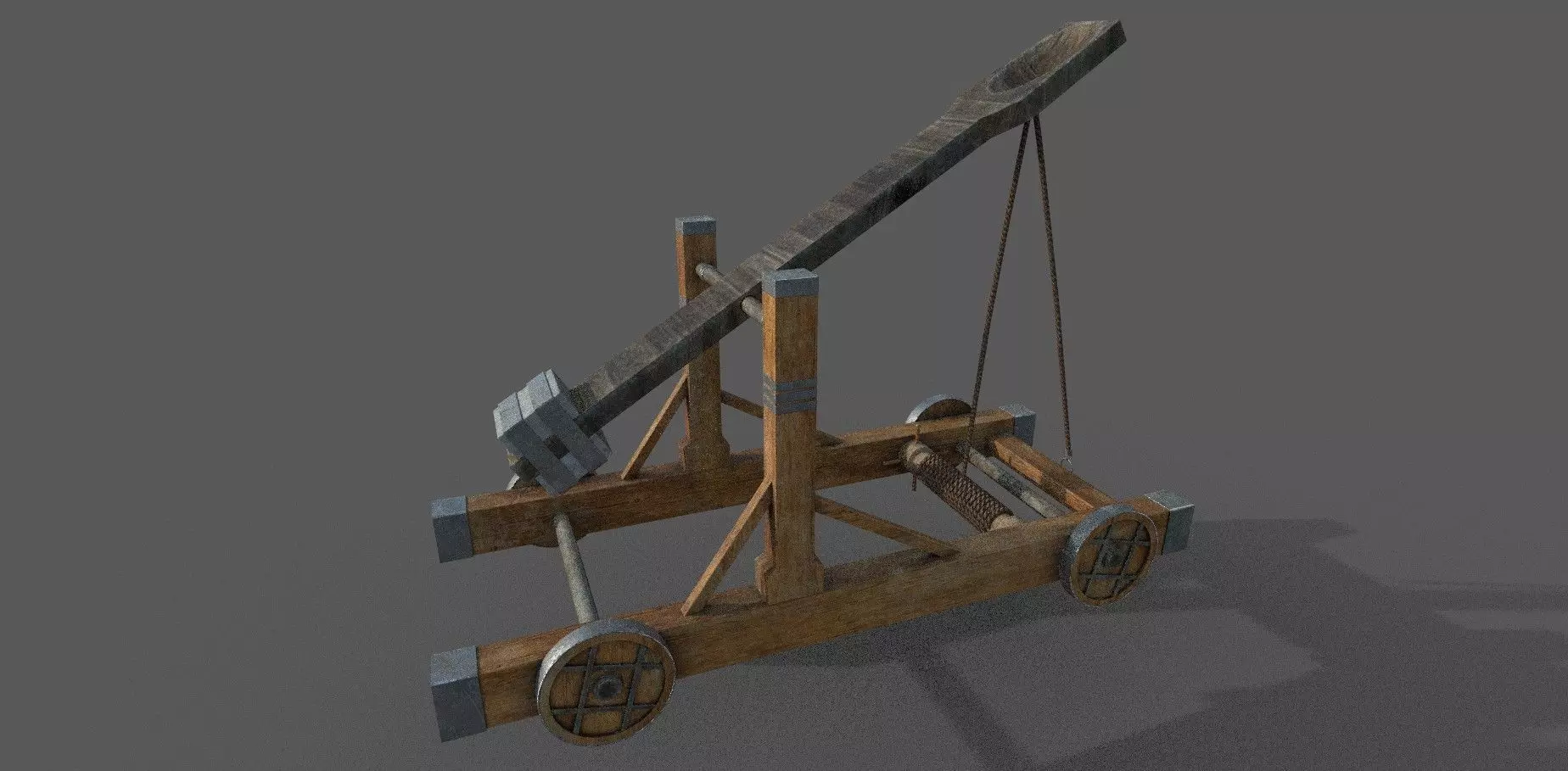 Catapult 3D model Low-poly 3D model_0