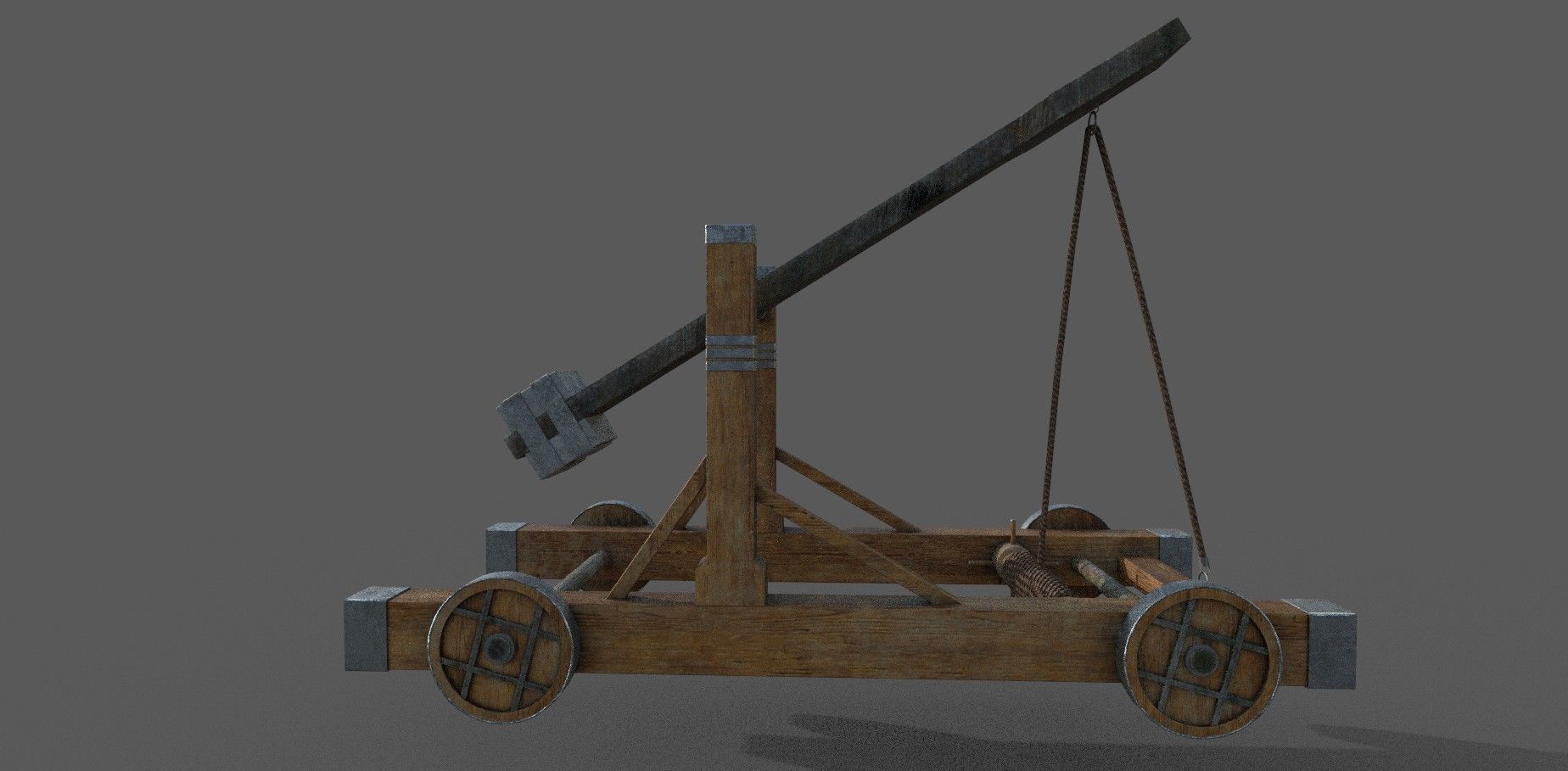 Catapult 3D model Low-poly 3D model_1