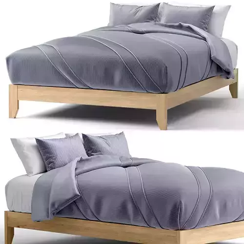 Simple queen platform bed by Simple Living 3D model