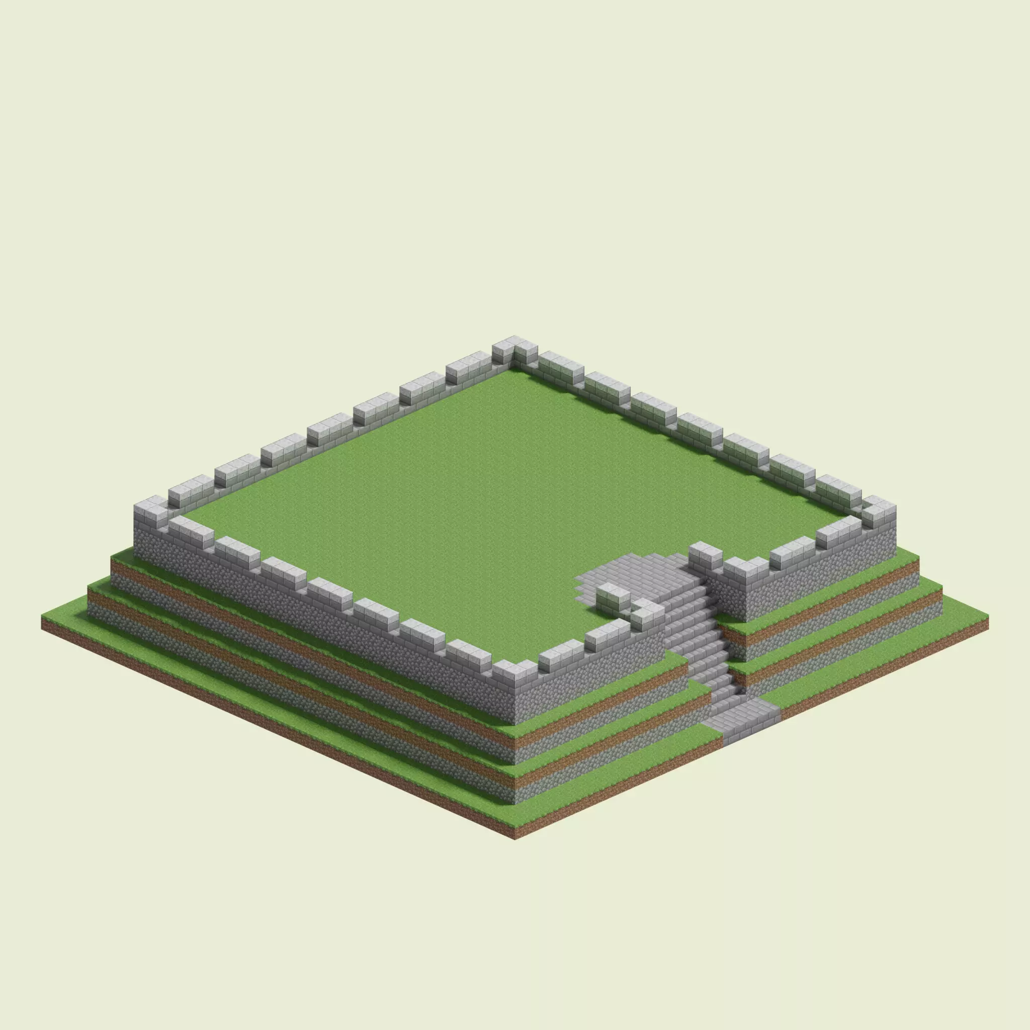 Bastion Walls 3D model_0