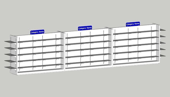 Retail Gondola Display Or  Pharmacy Gondola Display  3D model
