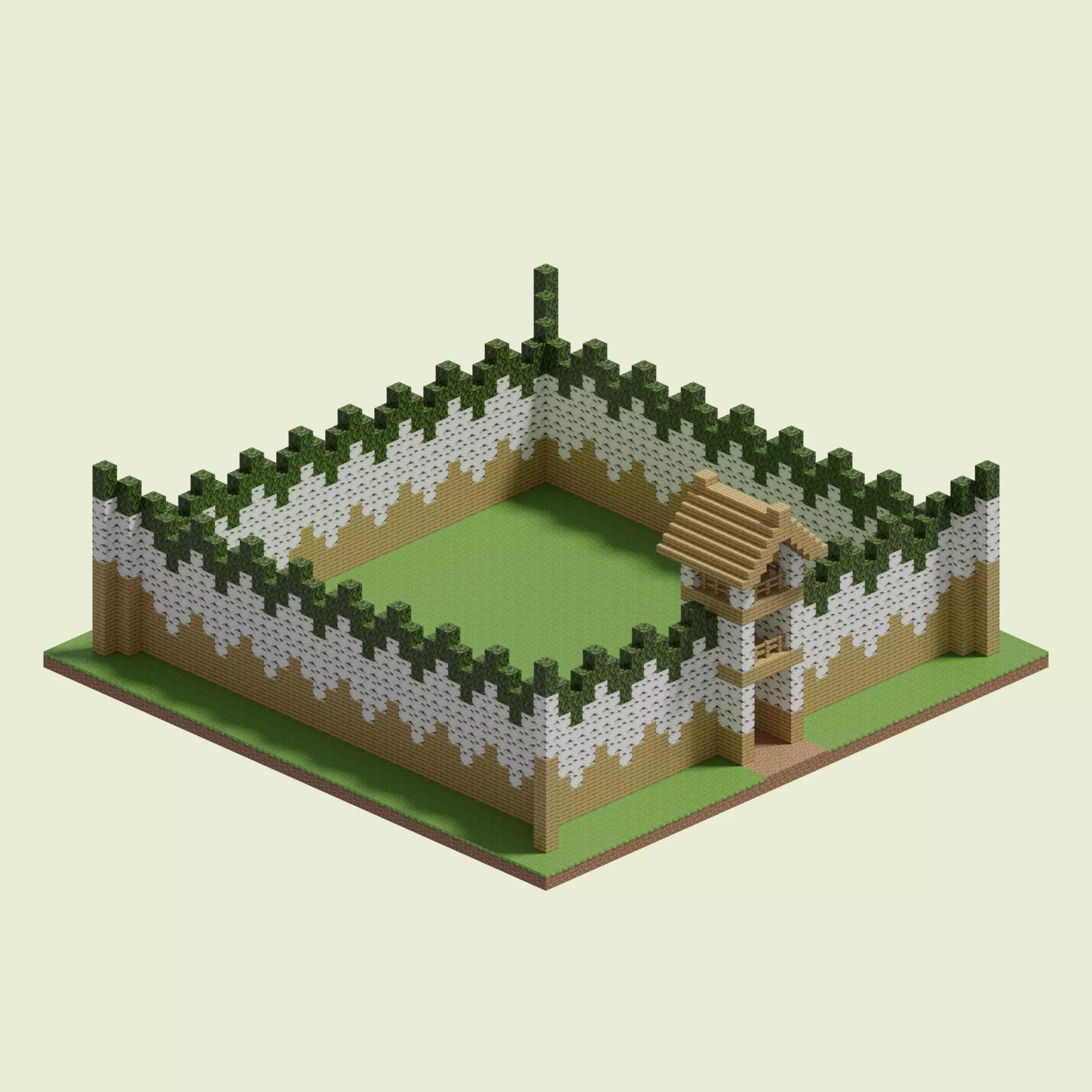 Birchwood Walls 3D model_0