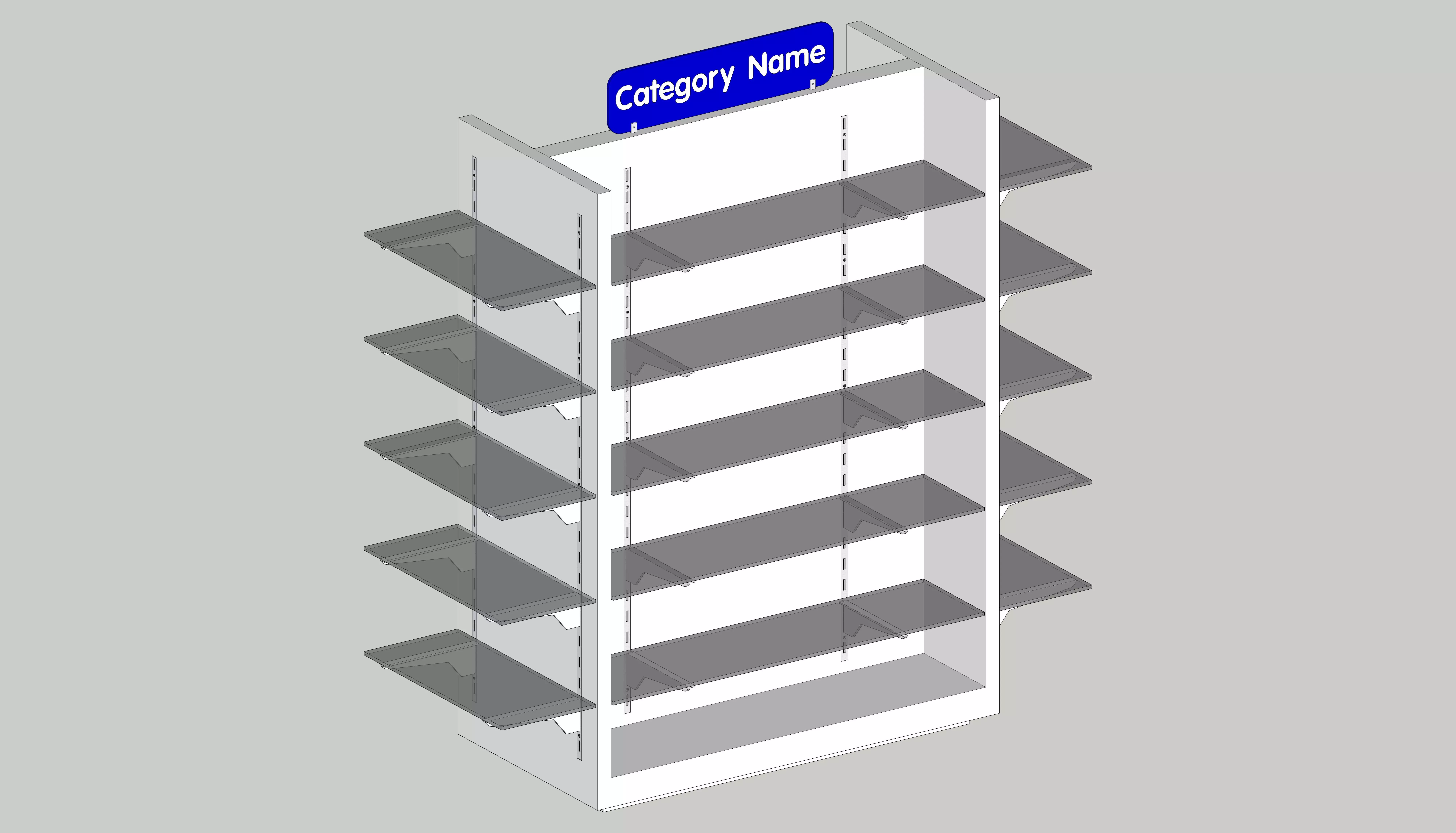 Retail Gondola Display Or  Pharmacy Gondola Display  3D model_0