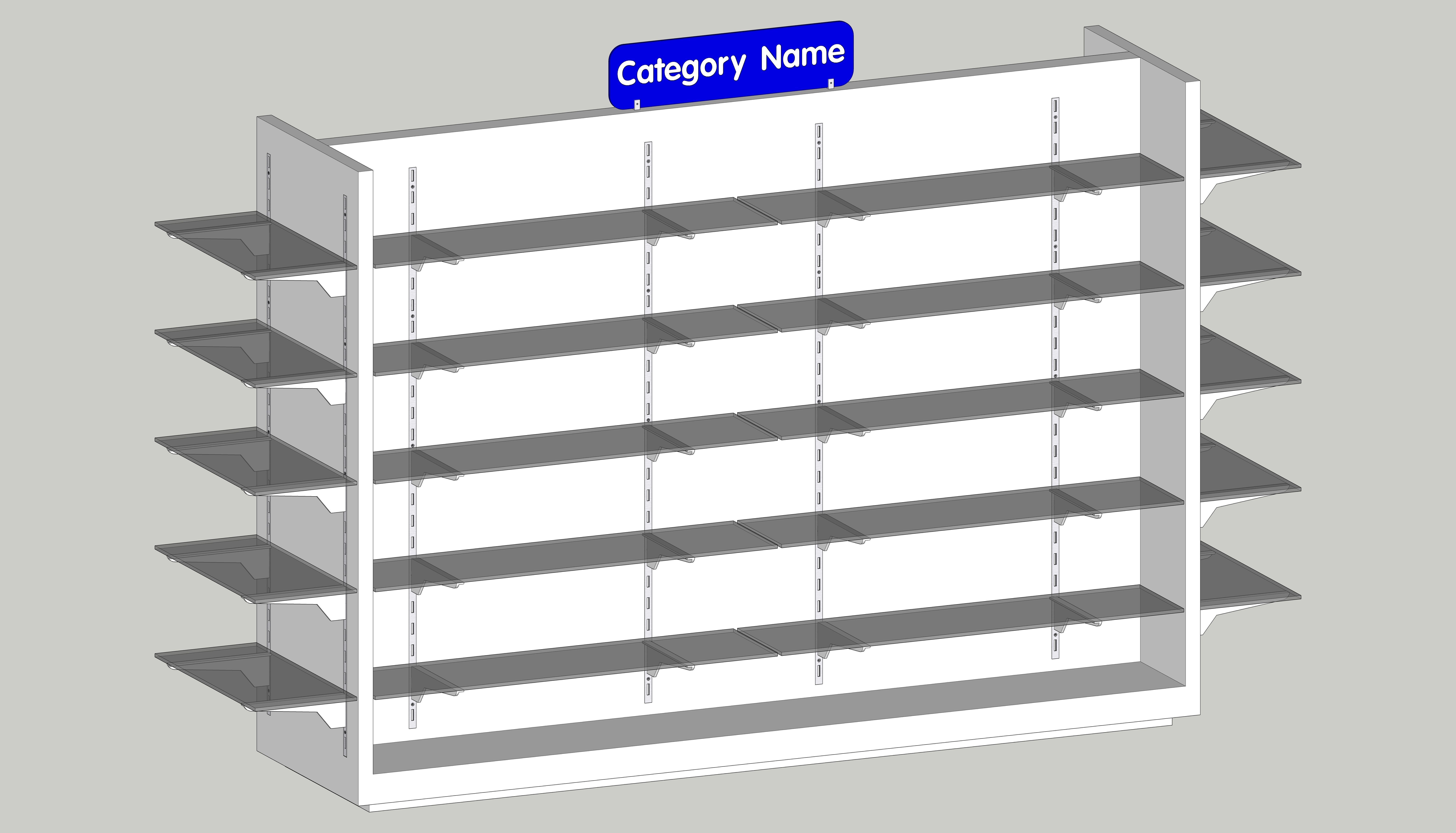 Retail Gondola Display Or  Pharmacy Gondola Display  3D model_1