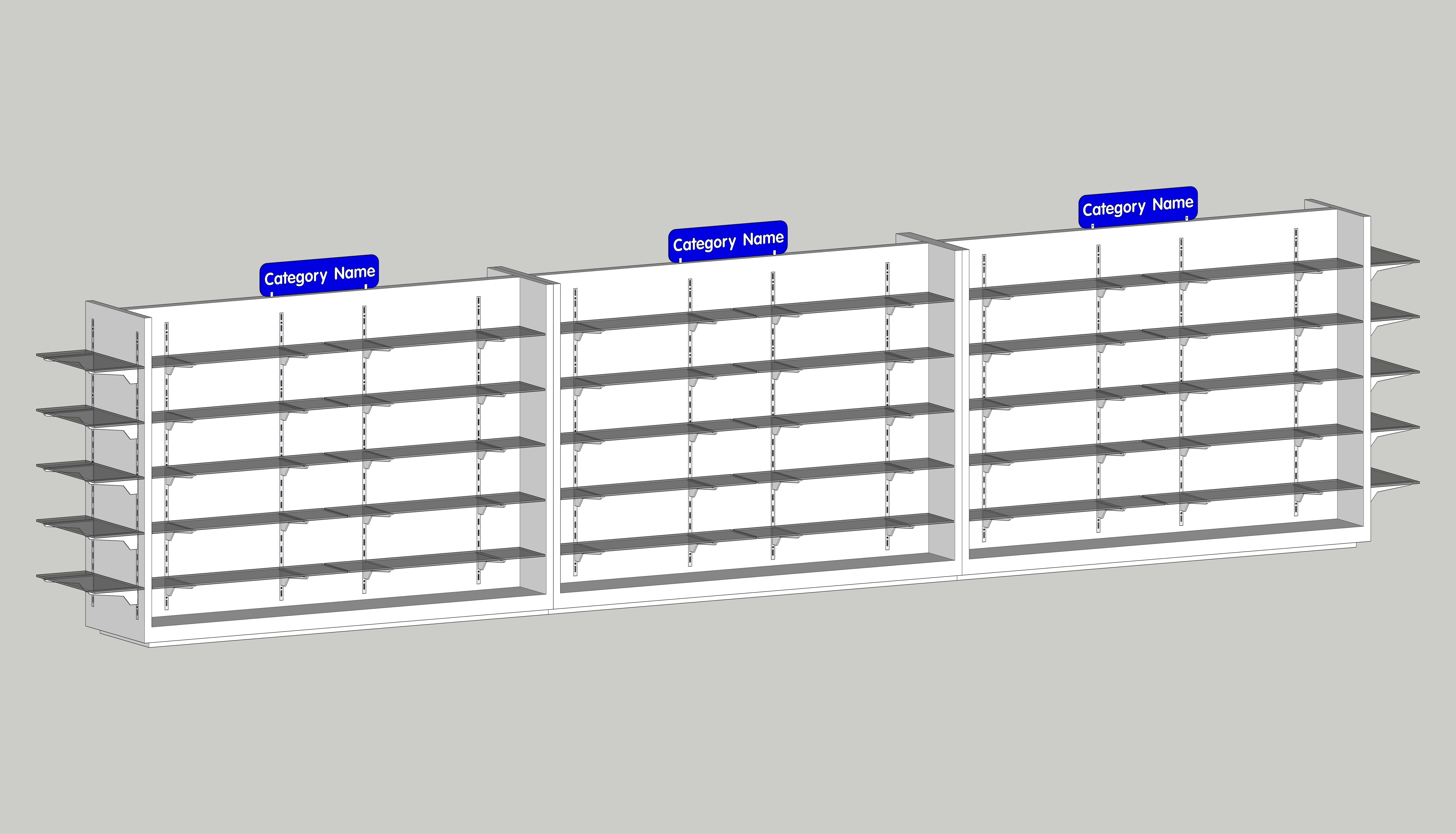 Retail Gondola Display Or  Pharmacy Gondola Display  3D model_5