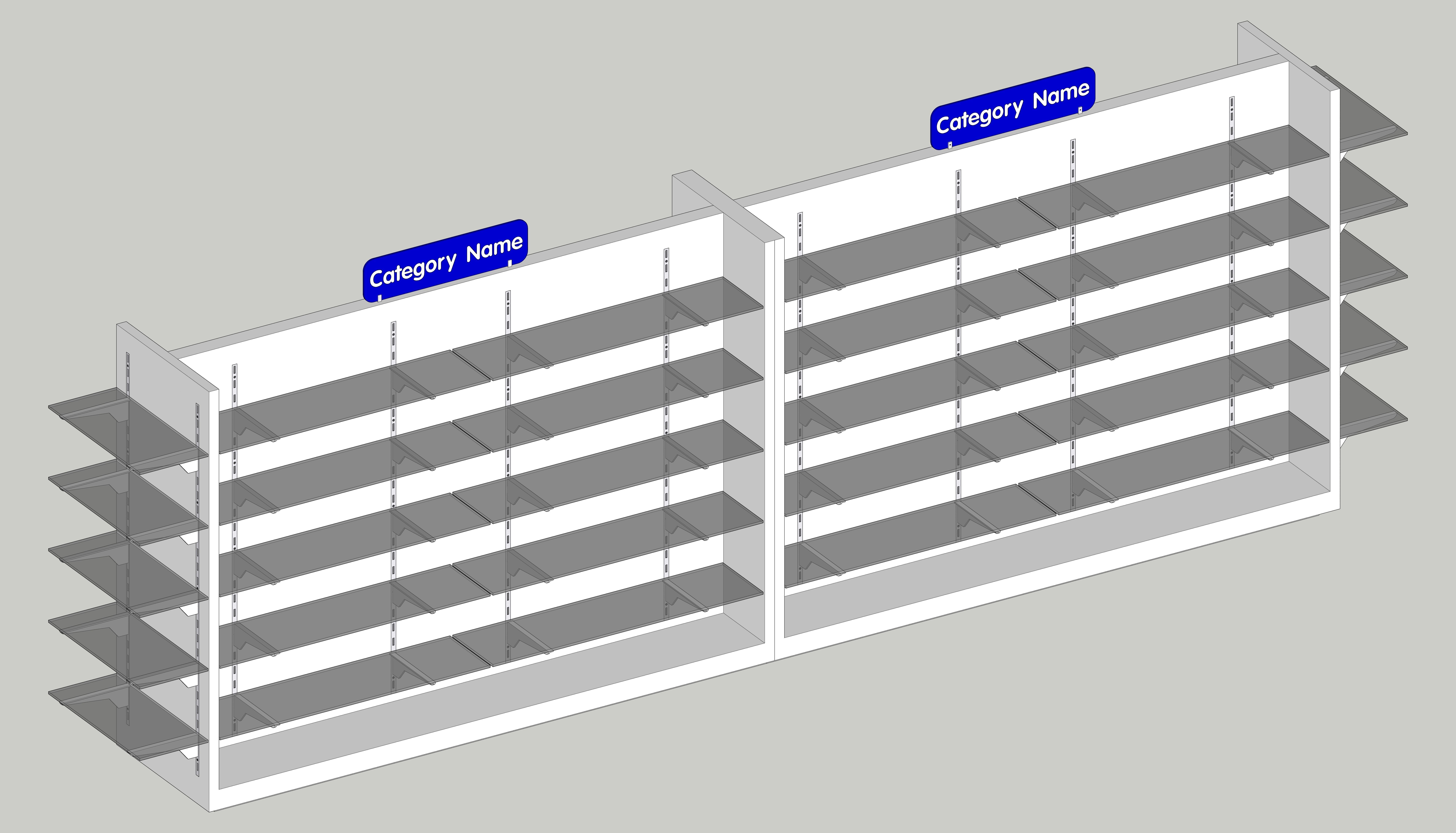 Retail Gondola Display Or  Pharmacy Gondola Display  3D model_3