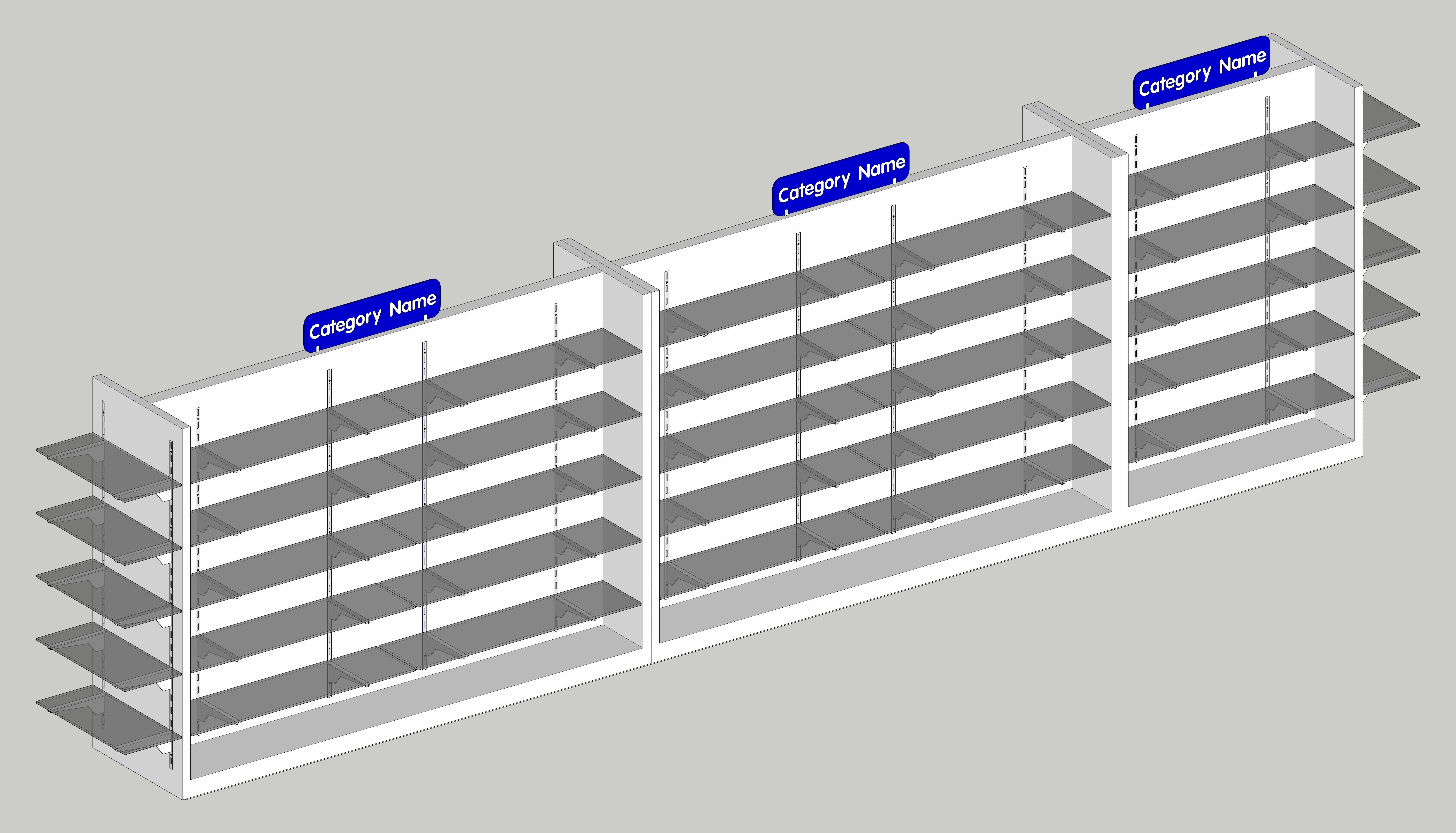 Retail Gondola Display Or  Pharmacy Gondola Display  3D model_4