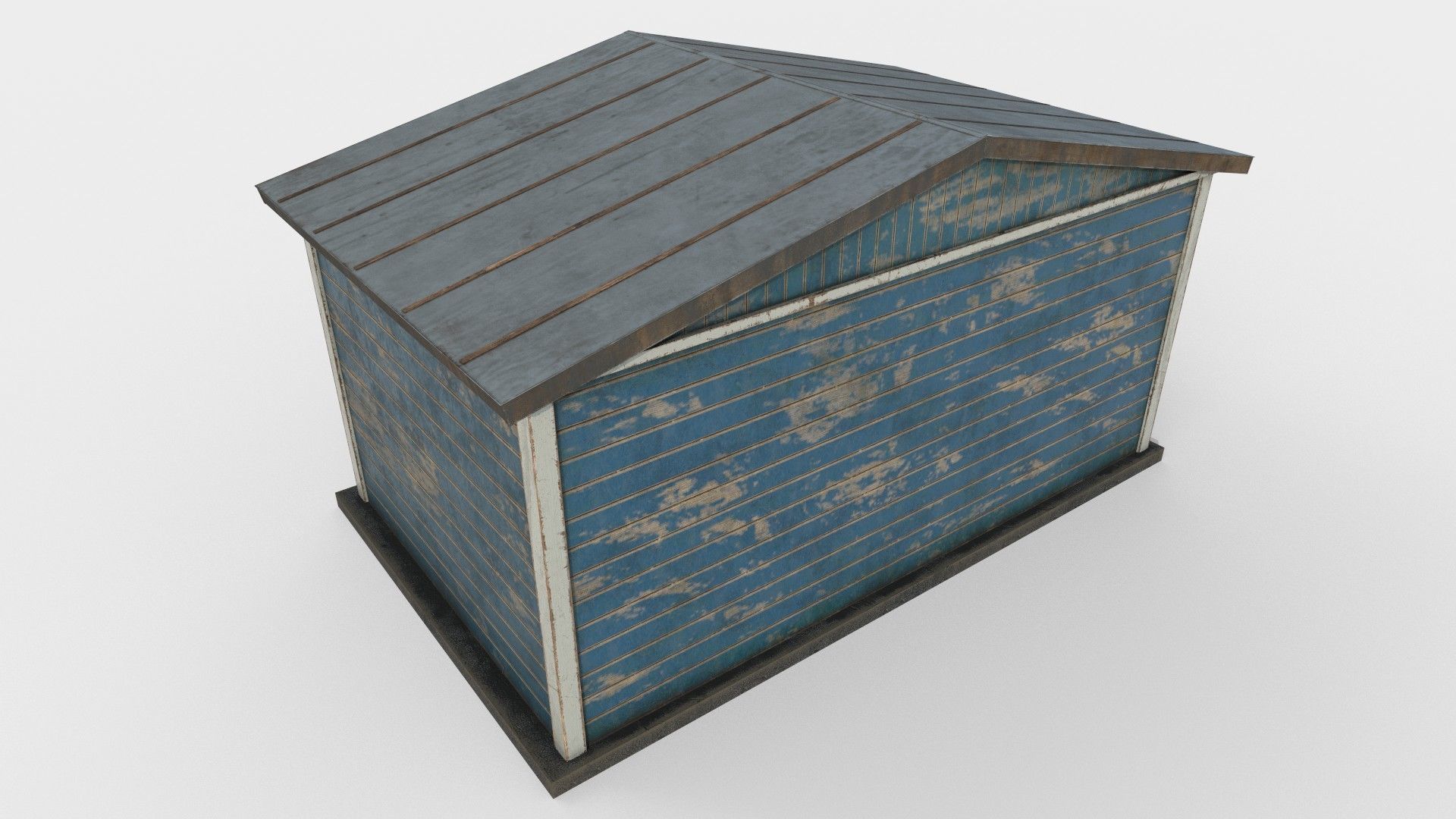 Worn Shed PBR Game-Ready Low-poly 3D model_5
