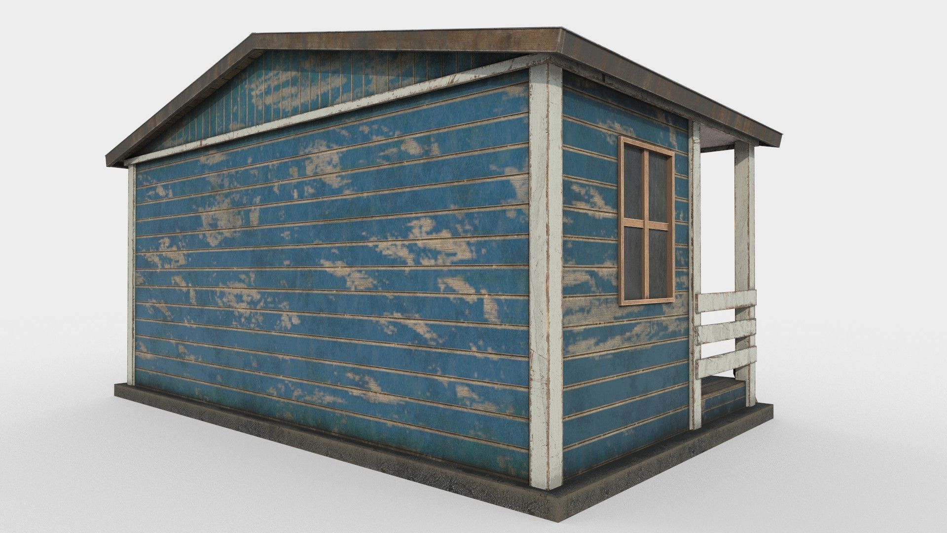 Worn Shed PBR Game-Ready Low-poly 3D model_7