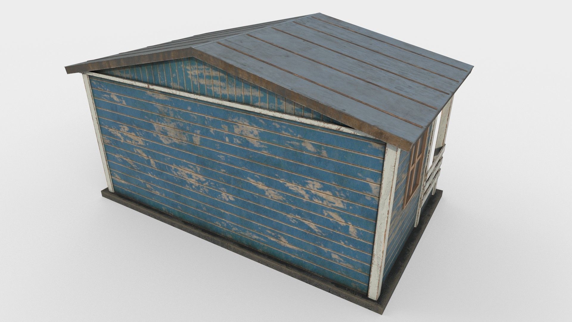 Worn Shed PBR Game-Ready Low-poly 3D model_6